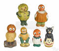 Six German composition Halloween candy containers
