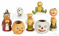 Seven composition Halloween candy containers
