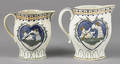 Two Pratt pearlware mischievous pitchers 19th c