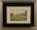Pair of framed prints of The Hendre and Deene Park