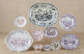 Ten pieces of transferware china