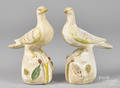 Two Pennsylvania chalkware pigeons