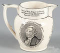 Staffordshire Washington and Lafayette pitcher