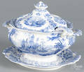 Blue Staffordshire Marmora tureen