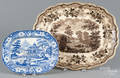 Brown Staffordshire View of Albany platter