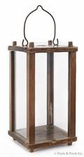 Wood and glass carry lantern