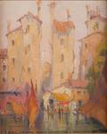 Gennaro Favai View Of Venice Oil On Canvas