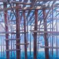 Stevens Oil on Canvas Remnants of an Old Pier