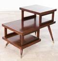 Three Tier Step Top Mahogany Veneer End Table