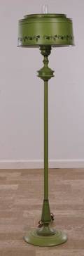 Green Toleware Floor Lamp