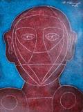 Rufino Tamayo Mixed Media Red Cabeza WBlue