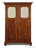 Mahogany and maple linen press