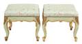 A Pair of Italian Parcel Gilt Upholstered Tabourets