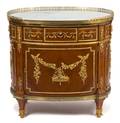 A Louis XVI Style Gilt Bronze Mounted Oval Cabinet