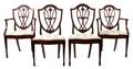 A Set of Twelve George III Style Mahogany Shield Back Dining Chairs