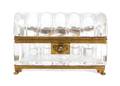 A French Gilt Bronze Mounted Molded Crystal Hinge Top Box