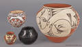 Four pieces of Native American pottery