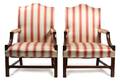 A Pair of George III Style Mahogany Open Armchairs