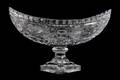 A Cut Crystal Boat Form Footed Bowl