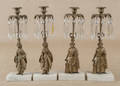 Four brass and marble girandoles candlesticks