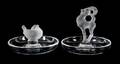 Eight Lalique Molded and Frosted Crystal Ring Dishes