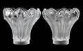 A Pair of Lalique Molded and Frosted Glass Vases