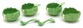 Four Dodie Thayer Lettuce Ware Sauce Bowls with Spoons