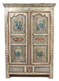 A Continental Painted Wood Armoire