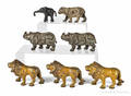 Seven small cast iron animals