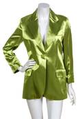 A Yves Saint Laurent Green Silk Blazer