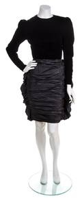 A Givenchy Black Velvet and Taffeta Dress