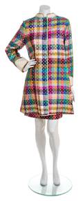A Geoffrey Beene Sequined Multicolor Skirt Ensemble