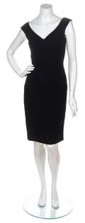 A Victor Costa Black Velvet Sleeveless Dress