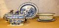 Five Blue and White Ceramic Serving Dishes