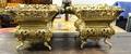 A Pair of Aesthetic Movement Brass Jardinieres