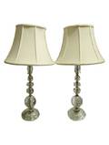 A Pair of Cut Glass Table Lamps