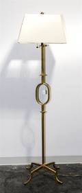A Gilt Wrought Iron Oval Floor Lamp