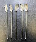 A Set of Sixteen Silver Ice Tea Spoons