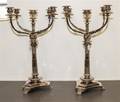 A Pair of Large SilverPlate FiveLight Candelabra