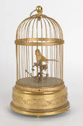 French bird in cage music box