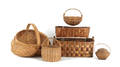 Group of five splint baskets