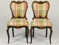 PAIR VICTORIAN JAPANNED BALOON BACK SIDE CHAIRS