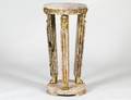 SILVERED MARBLE TOP OCCASIONAL TABLE