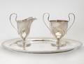 STERLNG SILVER TRAY CREAMER AND SUGAR