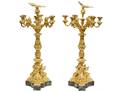 LARGE PAIR OF EARLY VICTORIAN ORMOLU SIXLIGHT