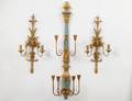 NEOCLASSICAL STYLE PAINTED  GILT SIXLIGHT SCONCE