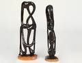 TWO MAKONDE CARVED EBONY FIGURAL ABSTRACTS