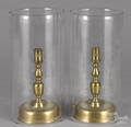 Pair of Spanish bell base brass candlesticks