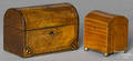 Two English dome lid tea caddies