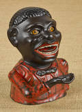 Cast iron   black man mechanical bank